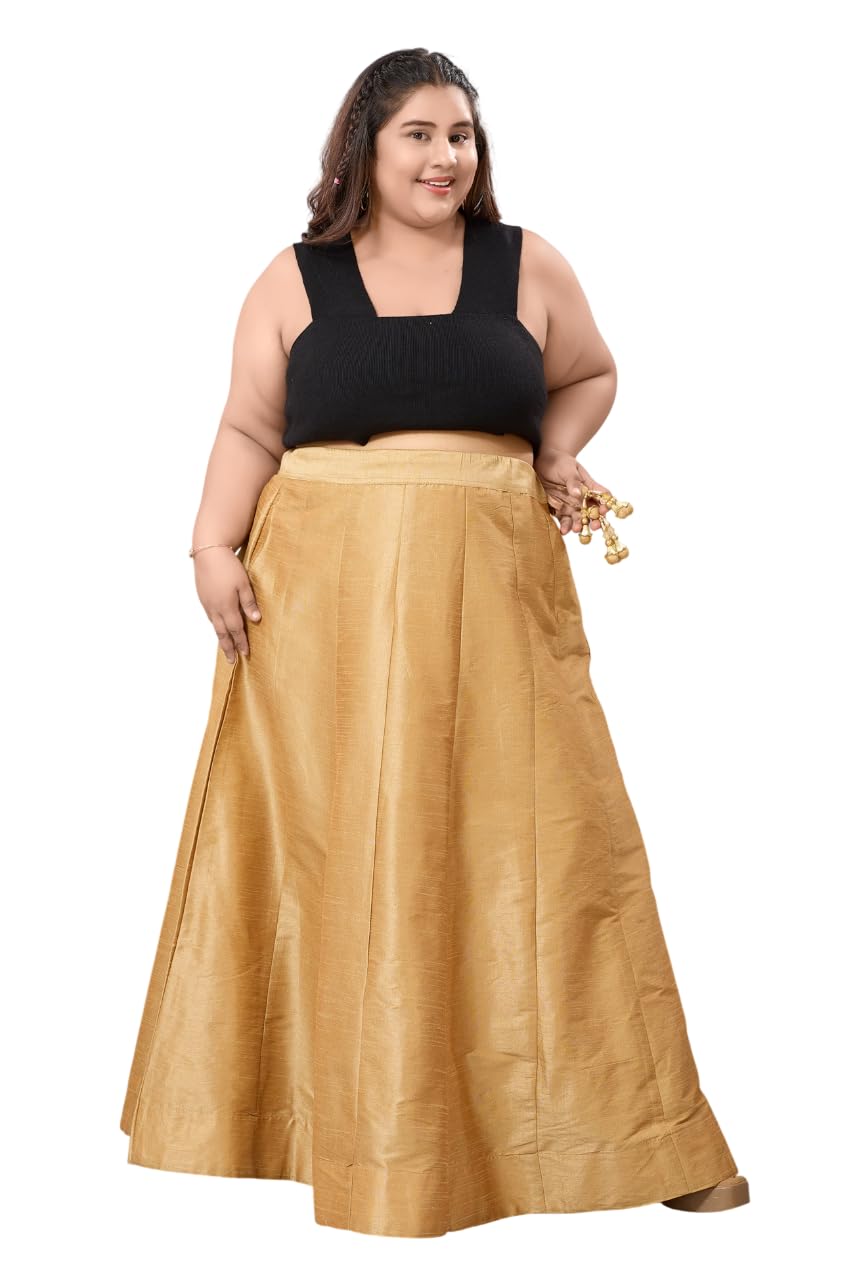 dream & dzire Golden Skirts for Women in Plus Size & Small Size.-picture-35