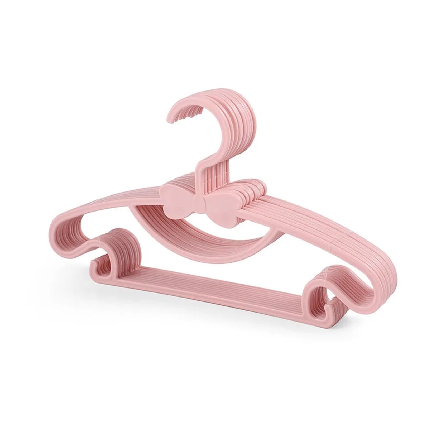 KFGISD, 10pcs Clothes Hanger Racks Portable Plastic Display Hangers Windproof Coats Hanger Clothing Organizer ，Hangers(Pink)