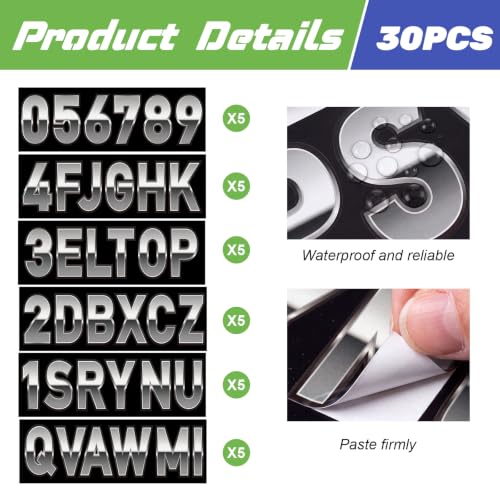 Image of MotiMind 30 Pcs Boat Registration Waterproof Marine,Metal,Silver