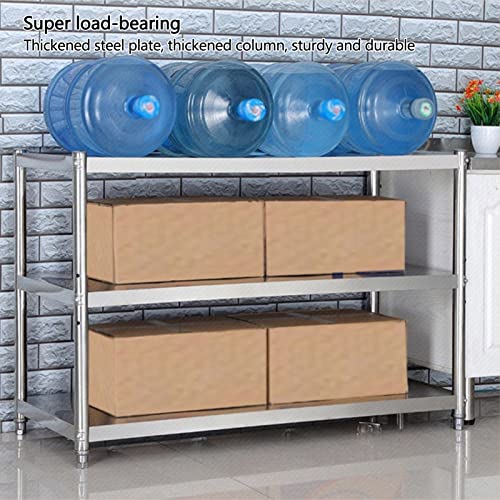 Scaffale da cucina a 3 livelli in acciaio inox, regolabile, impermeabile, per microonde, per casa, ristorante, risparmio di spazio