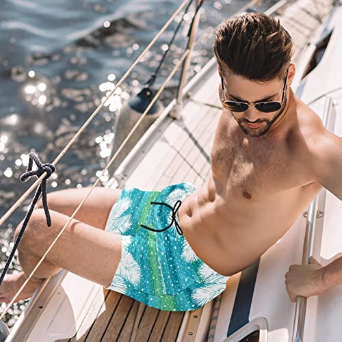 Maillots de bain hommes à motif de points de neige de Noël JDEZ pour la plage - 2