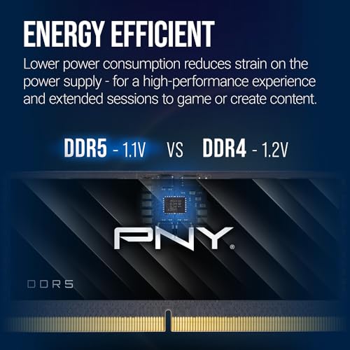 Image of PNY Performance 64GB (2x32GB) DDR5 DRAM 5600MHz (PC5-44800) - CL46-46-46-90 (Compatible with 5200MHz, 4800MHz), 1.1V, 262-Pin Non-ECC - Notebook /Laptop (SODIMM) Computer Memory Kit - MN64GK2D55600-TB