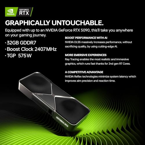 Image of HP OMEN 45L GT22 RTX 5090 Gaming Desktop, Intel Ultra 9 285K, NVIDIA RTX 5090, 32GB DDR5 RAM, 2TB SSD, RGB Light Studio & Gaming Hub,Wi-Fi 6, W11H, Bundle with Lexar SL660 512GB Portable SSD