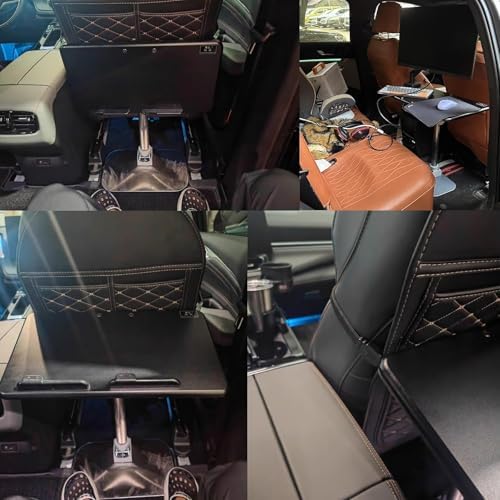 Adjustable RV Folding Table with Swivel, Cup Holder & Seat Belt - Perfect for Campervans & Motorhomes, Beige, 50cm/20 - Ideal for Outdoor Dining & Relaxation