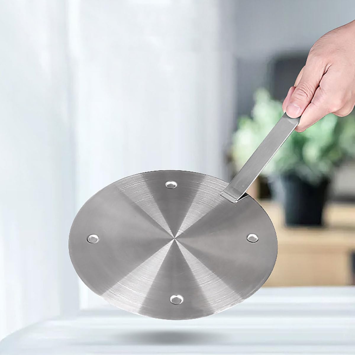 Placa Difusora de Calor para Cocina de Gas y Vitrocerámica Adaptador de Acero Inoxidable 160Mm X 34Mm Protector de Estufa para Ollas No Inducción Accesorio para Utensilios de