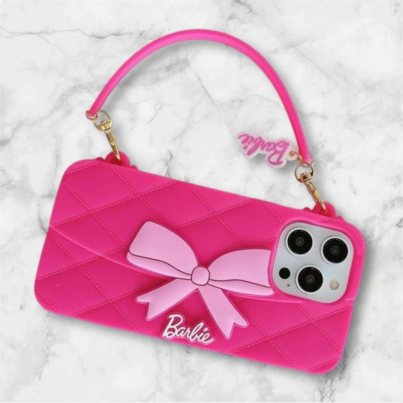 Image of COVERLY Luxury Sling Bag Doll Bow Phone Case Cover for iPhone 15 Pro Max Handbag Purse Doll Case with Strap,Wallet Phone Chain Cover | Fashion iPhone 15 Pro Max Case | Stylish iPhone 15 Pro Max Case