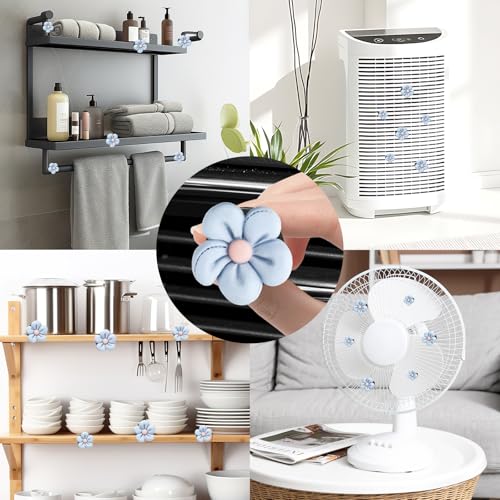 Image of JarThenaAMCS 6Pcs Daisy Floral Car Air Vent Clip Blue Flower Car Air Conditioner Outlet Decoration Cute Resin Interior Charm Ornament For Auto Accessories