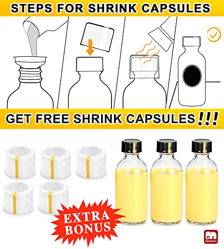 Gmisun 2 Oz Small Clear Glass Bottles, 12 Pack Shot Bottles With Caps, Ginger Shots Bottles, Mini Liquor Bottles With Lids For Liquid, Ginger, Juice, Whiskey Sample, Potion-Shrink Capsules #TOP2