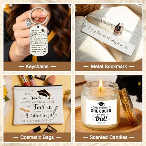 2026 Graduation Gifts for Hers, 12Pcs Graduation Gift Basket Grad Gift Box for Masters College Women Girl Daughter Sister Friend Nurse Granddaughter - Image 5
