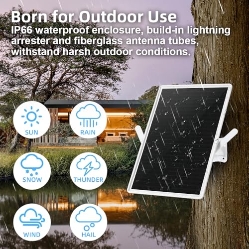 CLCTEK® WiFi Extender Signal Booster Solar Battery Outdoor, Long Range up to 300-feet, Internet 2.4G WiFi Extender Booster, Wireless Signal Booster WiFi Repeater 300Mbps,for 2.4G Modem Router (17in) - Image 7