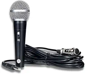 Microfone Profissional Dinâmico com Imã Neodímio, Padrão Cardióide, Cabo 3m XLR/P10, Ideal para Voz, Canto, Palestras, Igrejas e Shows
