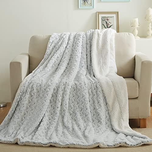 Tache Super Soft Warm Fluffy Faux Fur Throw Blankets (Snowy Owl, 63x90)