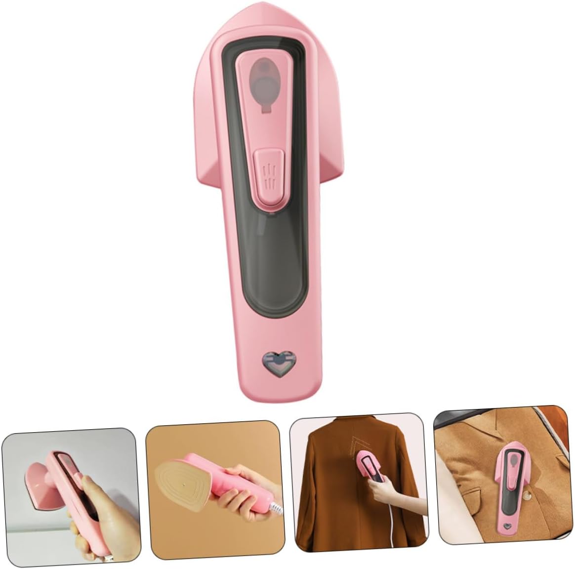 Portable Handheld Electric Garment Steamer with US and Cn Plug Professional Vertical and Horizontal Steam Iron for Clothes Curtains and Fabrics Compact Travel-friendly Design Pink