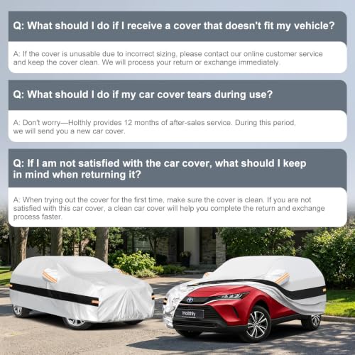 Image of 10 Layers SUV Car Cover Custom Fit for Toyota Venza (2008-2026), Waterproof All Weather for Automobiles, Outdoor Full Cover Sun Dust Rain Protection with Cotton. Silver
