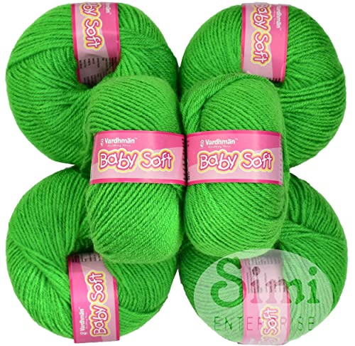 Image of 100% Acrylic Wool Parrot Green (16 pc) Baby Wool Wool Ball Hand Knitting Wool /Art Craft Soft Fingering Crochet Hook Yarn, Needle Knitting Yarn Threa T UF