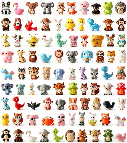 90 Pcs Animals Silicone Focal Beads Bulk Non Repeat 3D Animal Character Beads for Beadable Pens Cute Cartoon Silicone Beads for DIY Keychains Jewelry Making Bracelet Charms Phone Chains