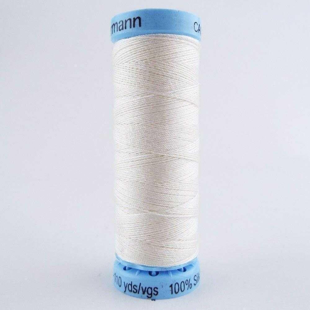 Pure Silk Thread Hand or Machine Sewing 100 Metres Reel 39 Colour 621D, 802 White Hint Cream, 2