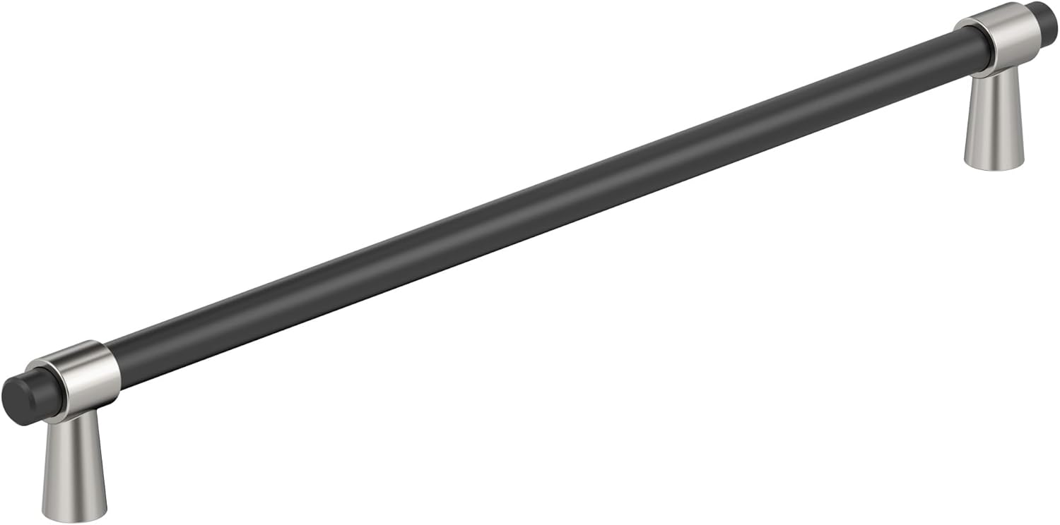 12-5/8" Matte Black Polished Nickel Bar Pull