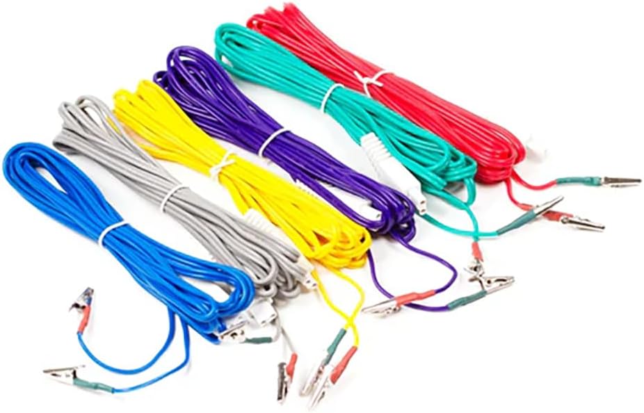 6 Alligator Clip Wires for New KWD-808 Great Wall - Small Head Clips - (6 Wires/Pack Random Color) - Electric Acupuncture Accessories