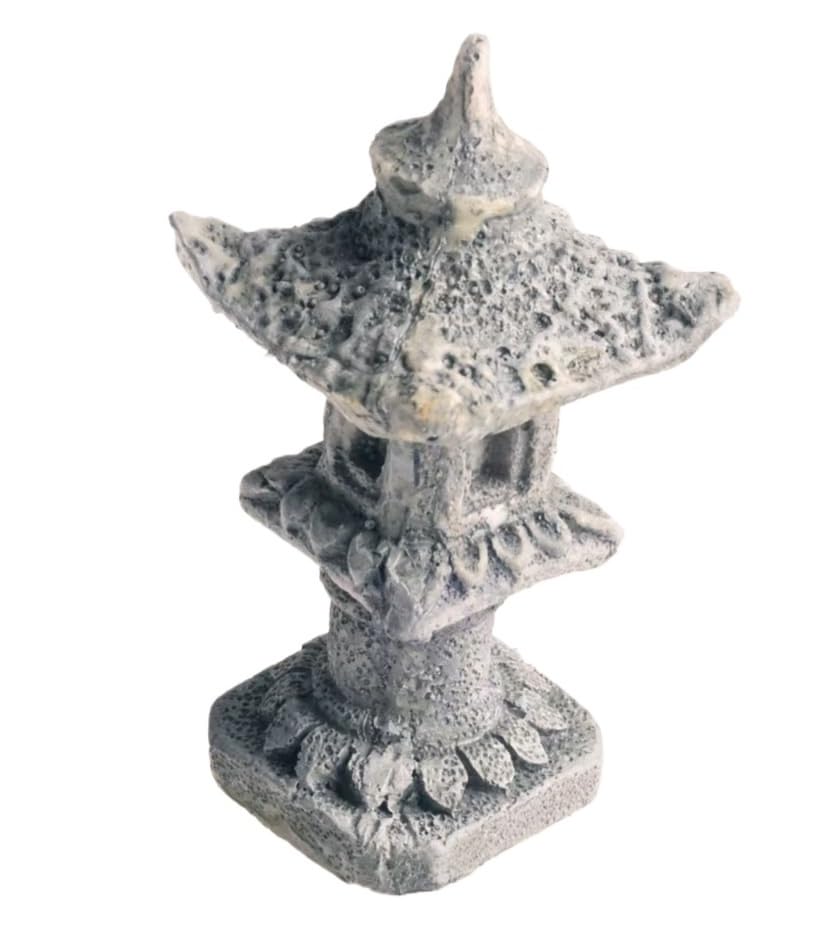 Grotte de peau reptile inerte et lanterne japonaise d'aquarium pour décor de roches GW011B