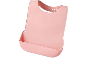 Waterproof Premium Silicone Bib with Open Crumb Catcher - Adjustable and Easy...