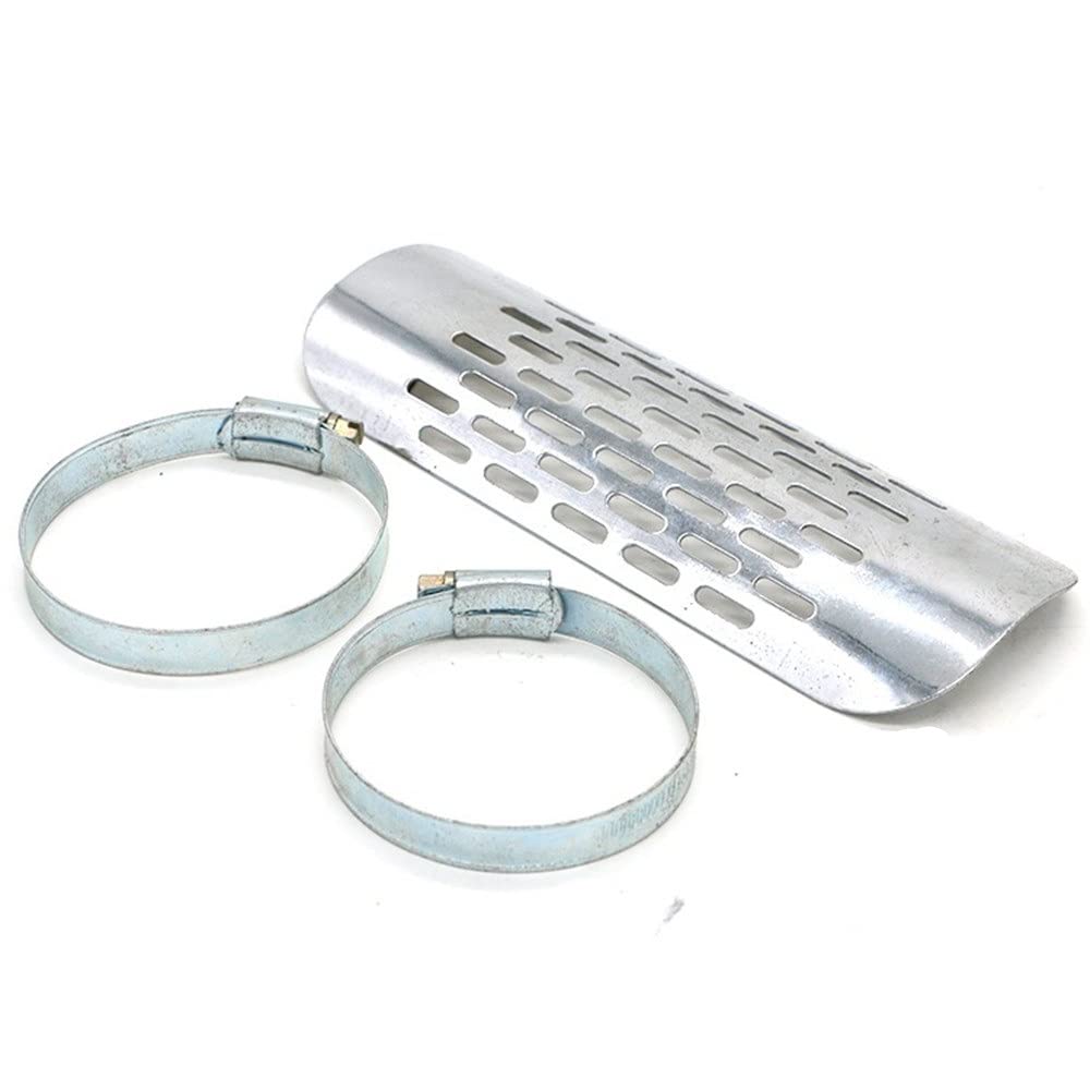 MIPOPS Motorcycle Universal Exhaust Pipe Protector Heat Shield Cover Guard Anti-scalding Cover Silver