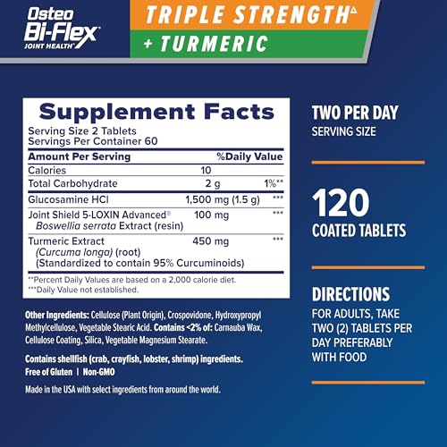 Image of Osteo Bi-Flex Glucosamine Triple Strength Plus Turmeric Supplement, 120 Ct