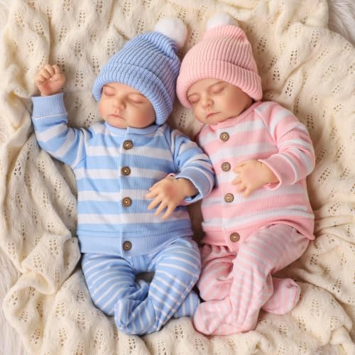 BABESIDE Twin Reborn Baby Dolls 20 Inch, Lifelike Newborn with Soft Body