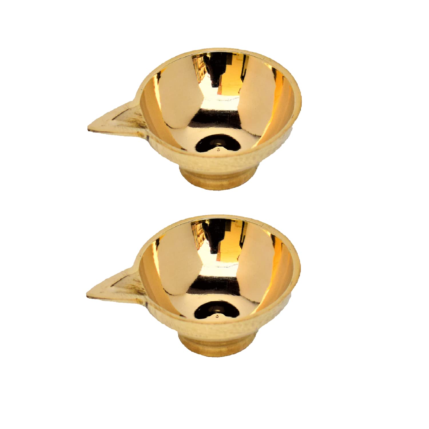 Decoline India Brass Kuber Diya Deep Agal for Home Diwali Decor (Medium, 15)