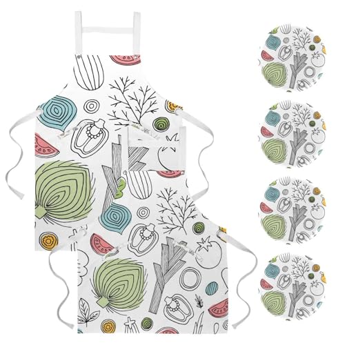 Tablier de cuisine pour pâtisserie et nettoyage de la maison lot de 2 pièces
