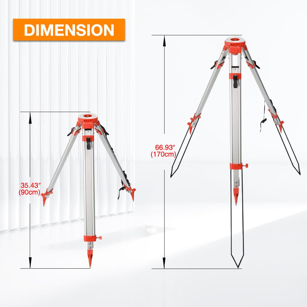 Surveying Tripod Aluminum Survey Tripod With 58-Inch 11-Threaded Flat Head Quick Clamp for Total Station Theodolite Auto level AT10 product thumbnail 5