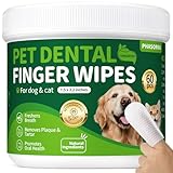 PHASORRA Dog Dental Care Wipes - 60Ct Tooth Brushing kit, Heavy Duty Teeth Cleaning for Dogs & Cats, Remove Tartar & Plaque, Dog Breath Freshener, Dog Toothbrush & Toothpaste Alternatives