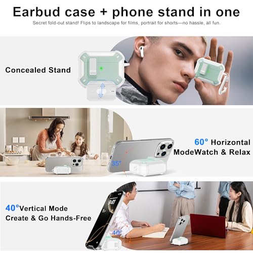Image of RFUNGUANGO for AirPods Pro 2 Case, White Green