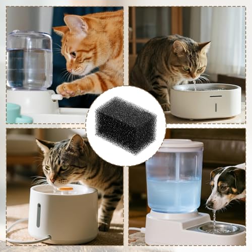 Repuestos 9 esponjas filtro para fuente de agua gatos miniatura 6