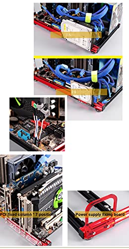 Chasis para PC de prueba abierta vertical para overclocking, compatible con Mini ITX, MATX y ATX, estructura de aluminio y acrílico, color negro miniatura 6