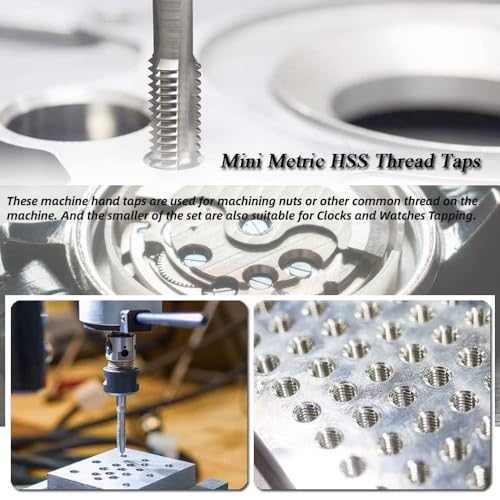 Fixinus 7 Piece Metric Thread Tap Set, HSS Tapping Tool Set M3 M4 M5 M6 M8 M10 M12 Hand Tap Set - Image 4