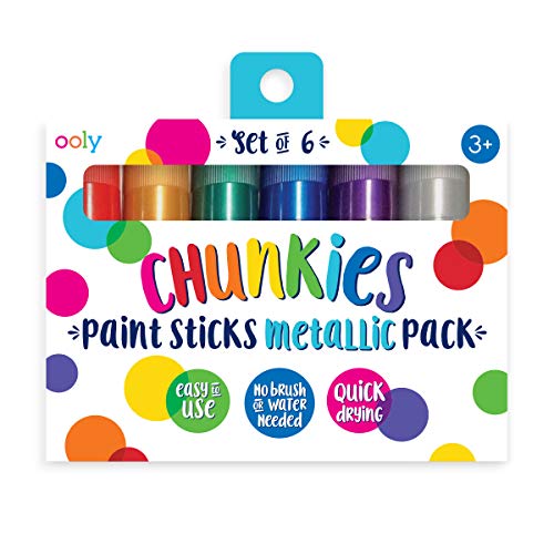Ooly, Chunkies, Paint Sticks, Quick Drying, Set Of 6 - Metallic Set, Twistable Paint Stick Crayon Set For Kids And Adults, Great For Any Project Including Posters, Cards, Scrapbooking, And Journaling #TOP25