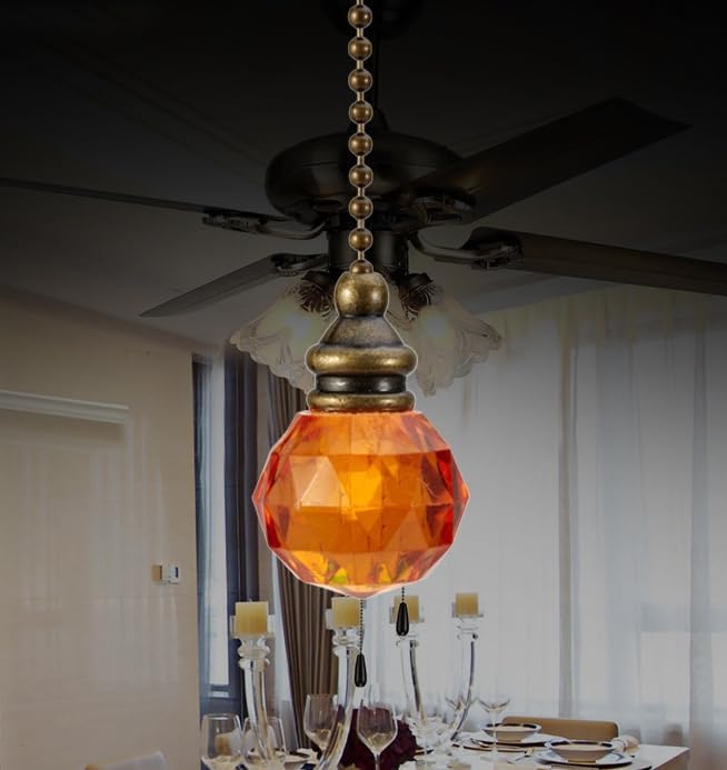 2Pcs Ceiling Fan Pull Chains Pendant Pull Chain Extension Ceiling Fan Chain Extender for Ceiling Light Lamp Fan Chain (Brown)