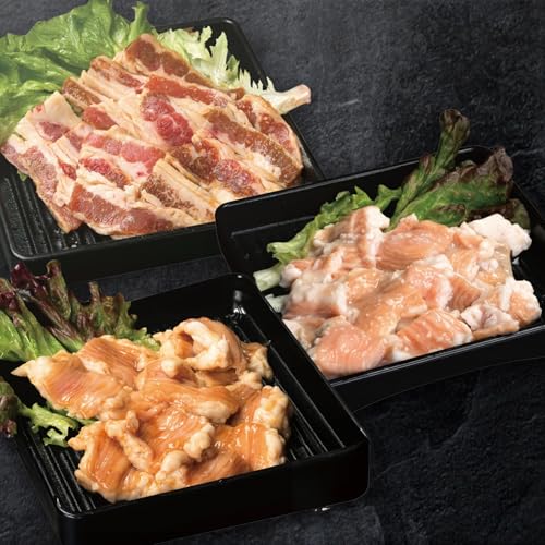 中庄谷フーズ 牛シマチョウ(タレ漬け+塩麹)&タレ漬け牛カルビの焼肉セット 合計 1.5kg (1袋250g×各2袋) 牛肉 ホルモン 小分け 味付け 簡単調理 BBQ セット品