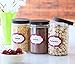 25 Ounce Clear Empty Plastic Jars with Screw-on Lids & Labels - Pack of 3 Large BPA Free Airtight Leak Proof Canisters - Food Grade Refillable Holder – Ideal Containers for Kitchen and Home Storage