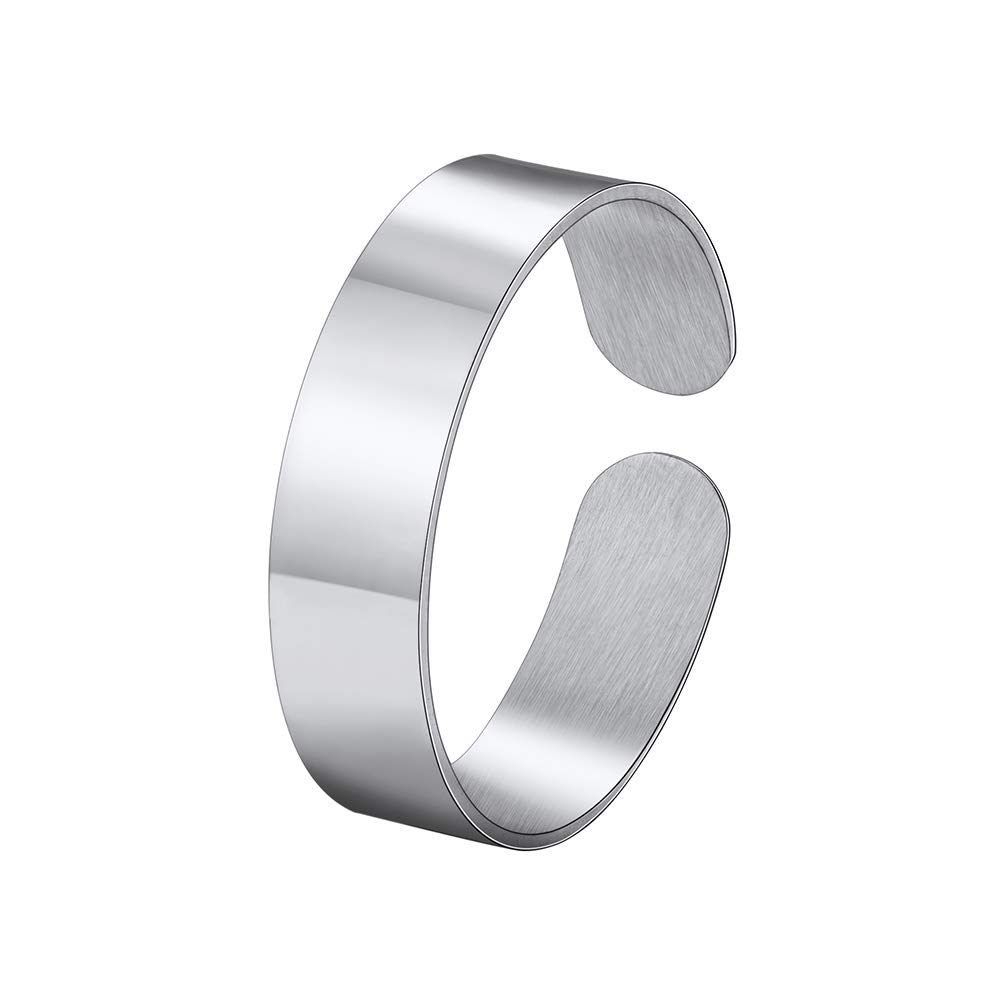 PROSTEEL Anillos Abiertos Ajustable a Todos los Dedos, Pulidos, 5/10/17mm Ancho, Grabados Personalizables, Incluye Caja de Regalo