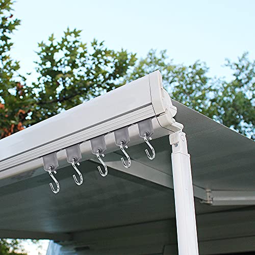 Homgaty RV Awning Light Clips, 16Pcs Camper Awning Hooks Lights Accessory Holders, S Shaped Hook Hangers for Christmas Party Camping Tent Indoor and Outdoor Supplies