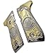 Custom for Beretta 92 Grips - Luxury Gold & Nickel Two-Tone Metal with Scrollwork, Includes Matching Screws, Fits Full-Size Models, 92FS, m9, 92a1, 92 INOX, Custom Design