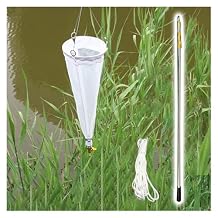 112/64 Micron Student Plankton Nets - 24 in Length, Fine Mesh Experimental Nylon Phytoplankton Zooplankton Sampling Collection, with Retractable Pole & Sample Rope125 Mesh - 13#