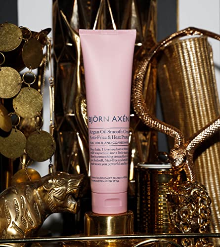 Björn Axén Argan Oil Smooth Cream - Enriched With Organic Argan Oil - Provides Heat Protection - Reduces Frizz - Suitable For Coarse, Thick, And Dry Hair - Vegan - Dermatologically Tested - 5.07 Oz #TOP1