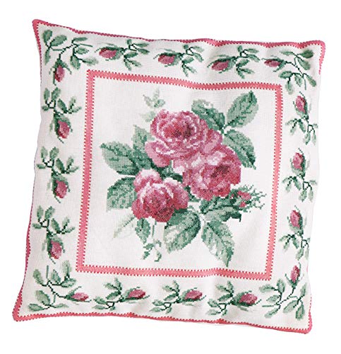 Thea Gouverneur Cross Stitch Kit, Rose Bouquet on Aida (12 Count), 35x35cm
