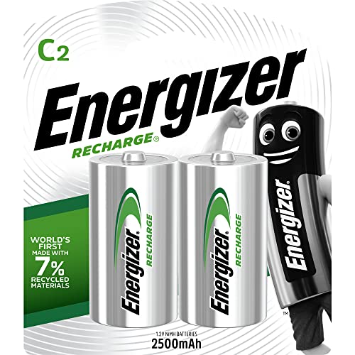 Energizer Recharge 2500mAh C Batteries- 2 Pack