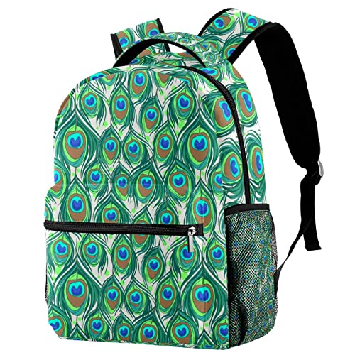 Mochila para portátil de pavo real impermeable para ordenador de 15 pulgadas unisex