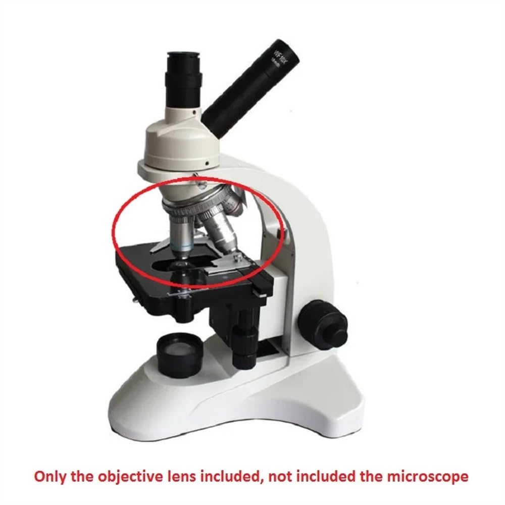Lente de Objetivo acromático semiplano 4X/10X/40X/100X Distancia conjugada de 195 mm for microscopio biológico 160/0,17 45EP (Size : 4X 10X 40X 100X)
