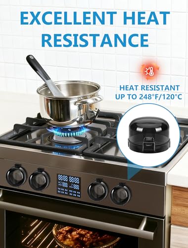 Stove Knob Safety Covers, 6 Pack Universal Gas Stove Knob Covers, Heat-Resistant Baby Proof Stove Knob Covers, Gas Stove Knob Locks for Child Safety and Pet (Black) - Image 4